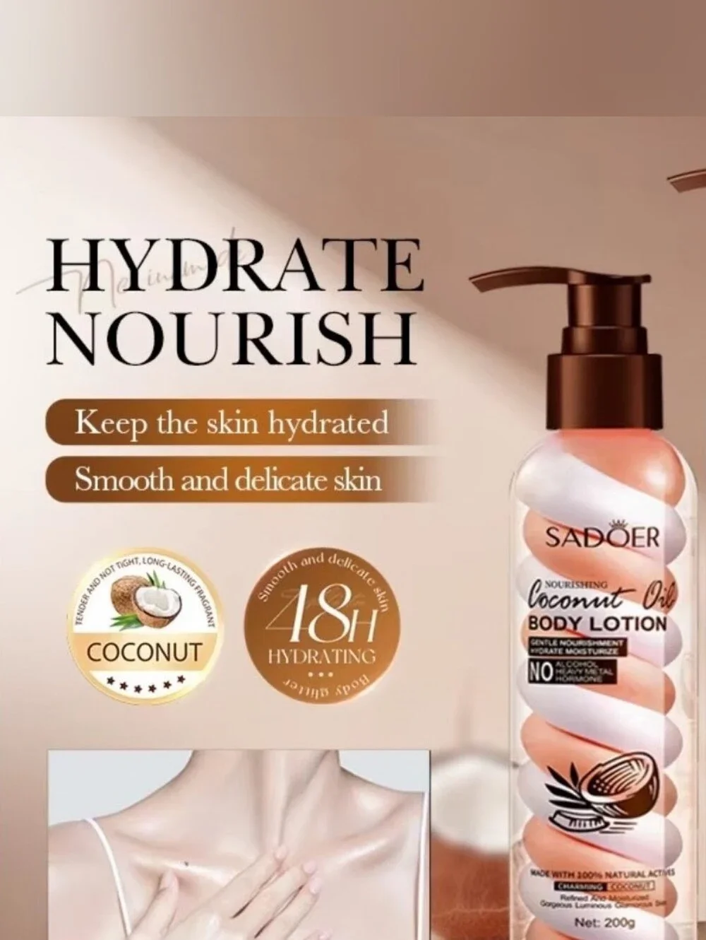 Intensive Moisturizing Coconut Oil Body Lotion Full Size 200g NWT